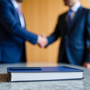 Professional business negotiation in a boardroom setting